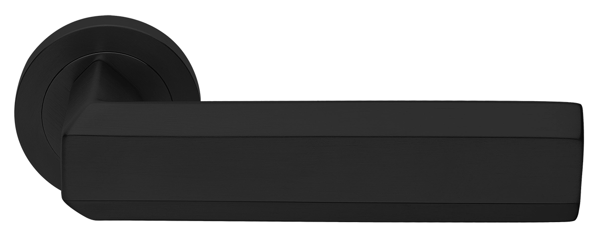Ручка дверная HARMONY R2 NERO раздельная на круглой розетке, цвет - черный фото купить Новокузнецк