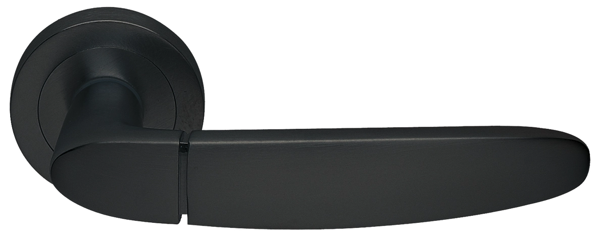 Ручка дверная SAIL R2 NERO раздельная на круглой розетке, цвет - черный фото купить Новокузнецк