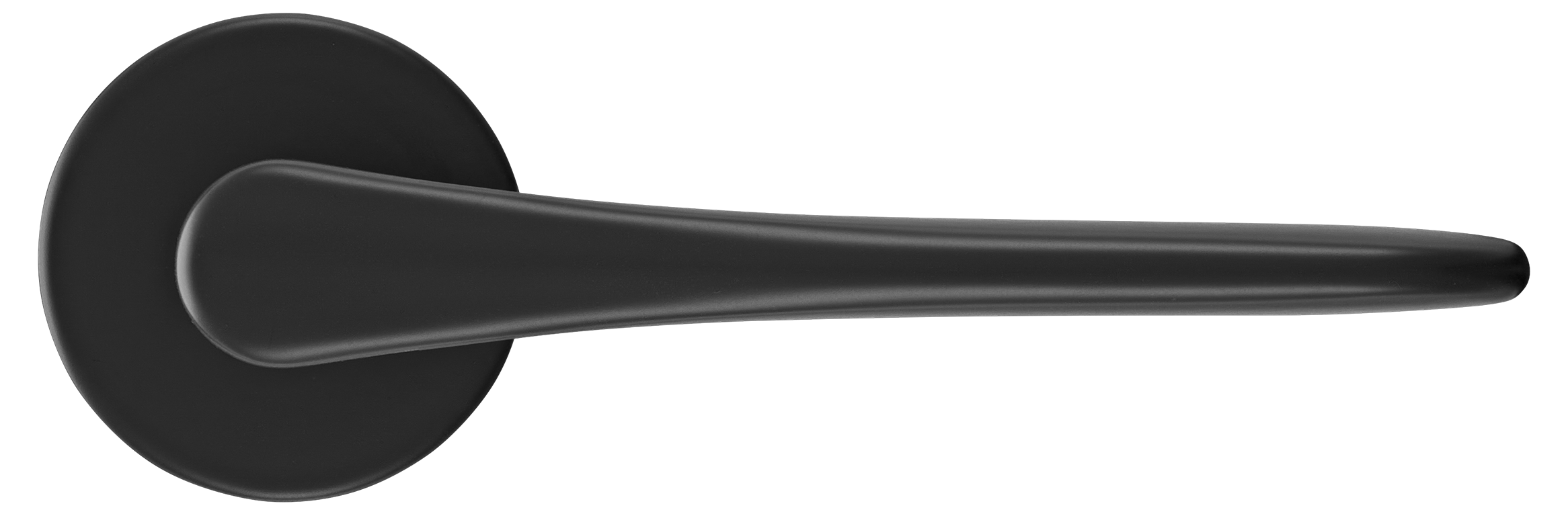 Ручка дверная AULA R5 NERO-ST на круглой розетке 7мм, цвет -  черный soft-touch фото купить в Новокузнецке