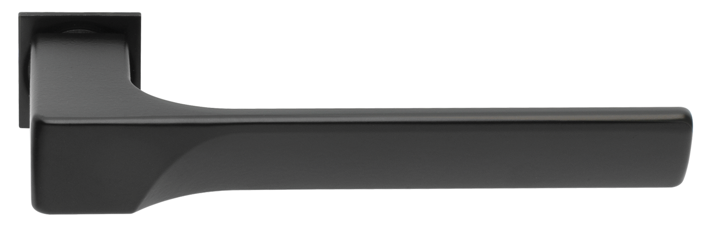 Ручка дверная FIORD-SM NERO-ST, с невидимой квадратной розеткой, цвет - черный soft-touch фото купить Новокузнецк