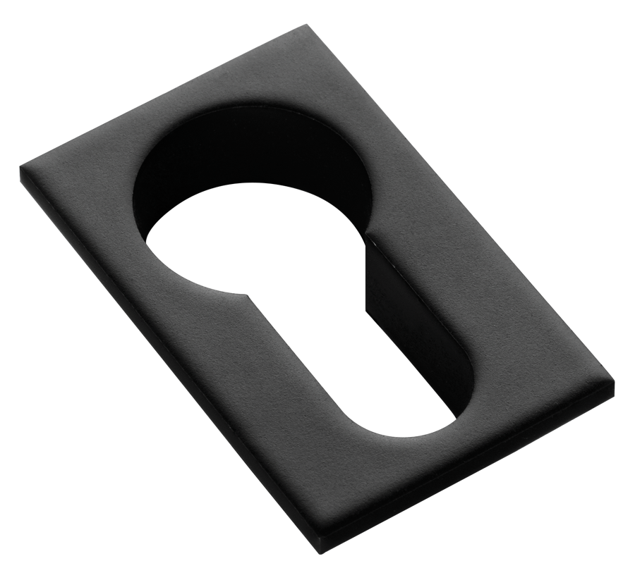 Накладка на евроцилиндр LUX-KH-SM NERO-ST квадратная невидимая, цвет - черный soft-touch фото купить Новокузнецк