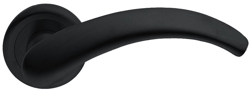 Ручка дверная ARCH R4 NERO раздельная на круглой розетке, цвет - черный фото купить Новокузнецк
