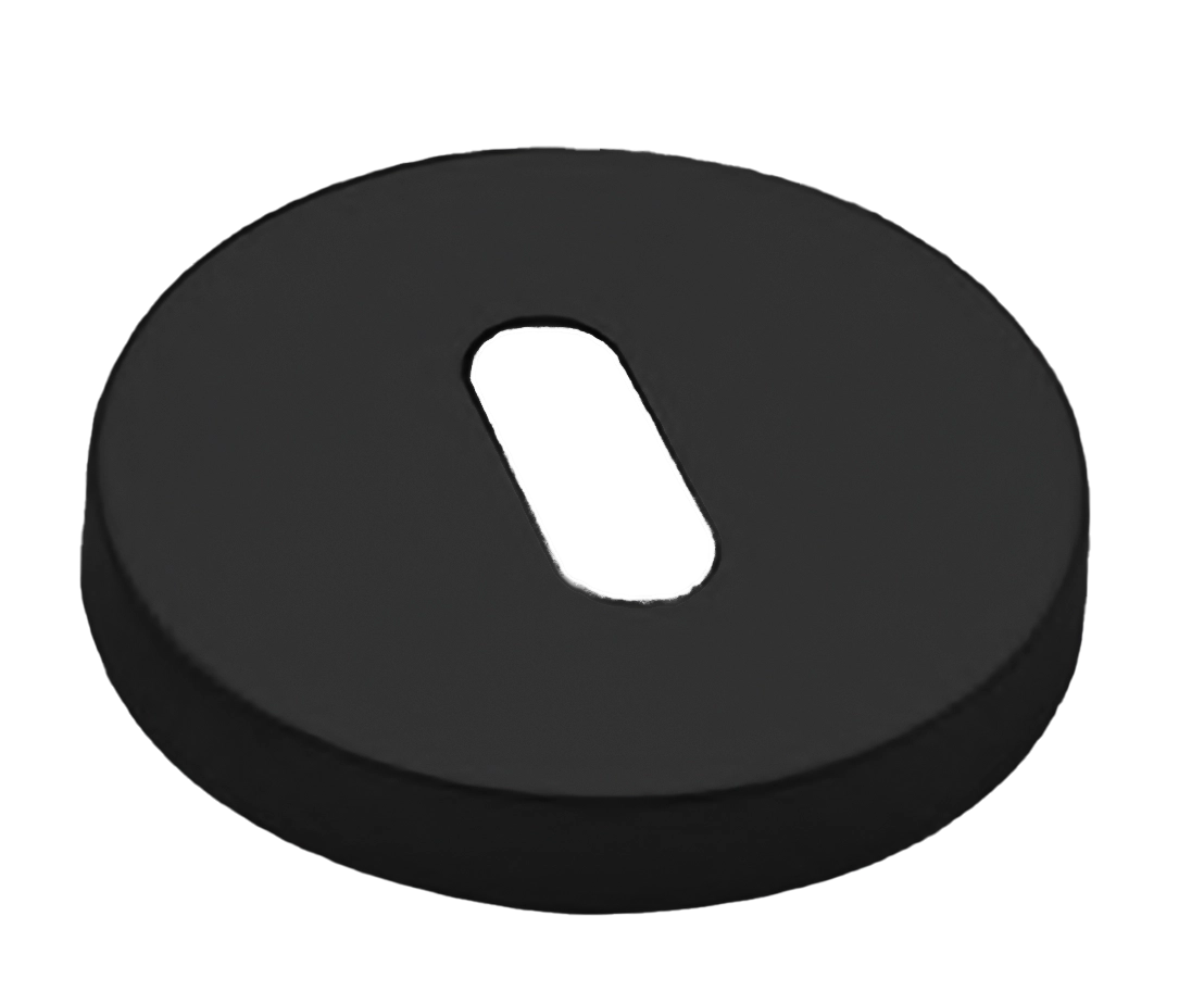 Накладка на ключевой цилиндр LUX-FK-R6 NERO на круглой розетке под ключ буратино, цвет - черный фото купить Новокузнецк