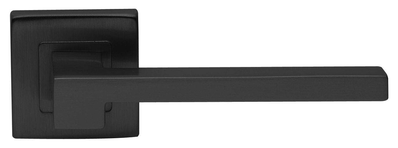 Ручка дверная STONE S3 NERO раздельная на квадратной розетке, цвет черный, латунь фото купить в Новокузнецке