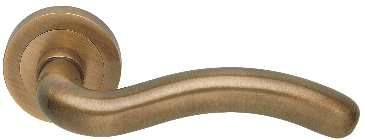 Ручка дверная SNAKE R2 BGO раздельная на круглой розетке, цвет - матовая бронза фото купить в Новокузнецке