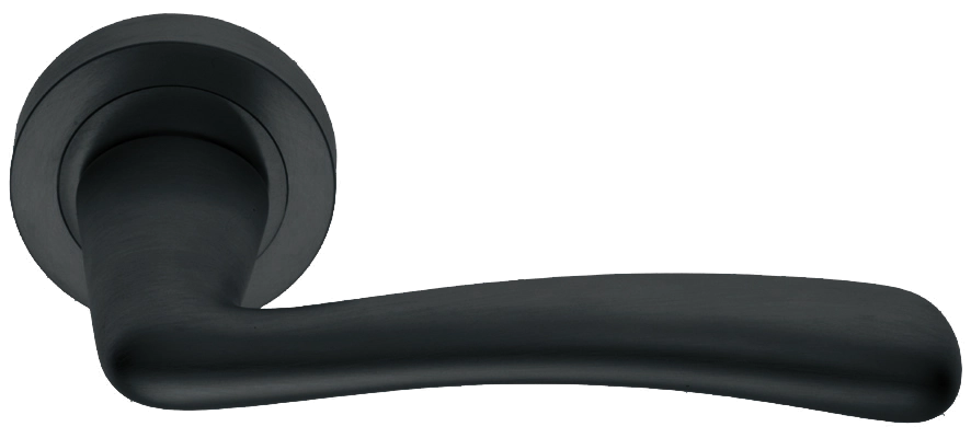 Ручка дверная COCKATOO R2 NERO раздельная на круглой розетке, цвет - черный фото купить в Новокузнецке