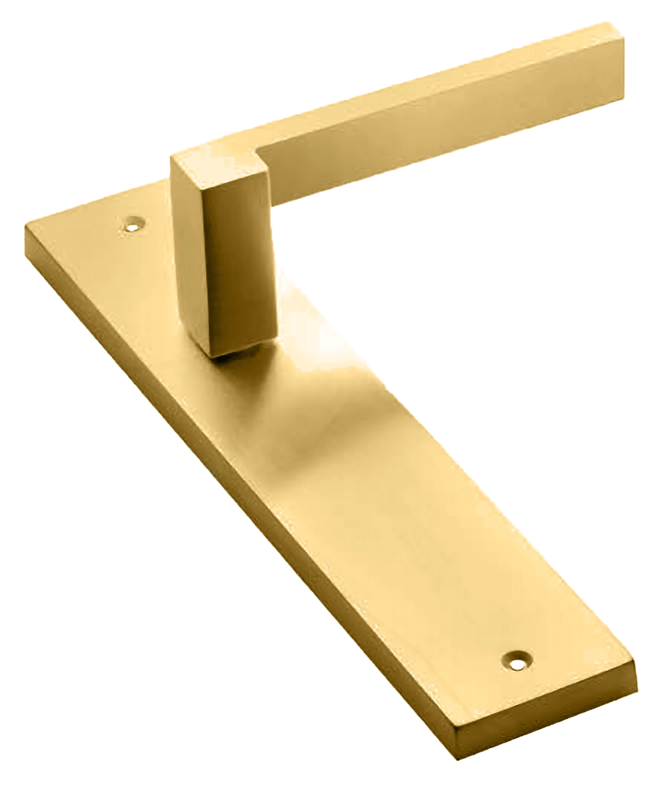 Ручка дверная на планке STONE PL OSA, цвет матовое золото, латунь фото купить в Новокузнецке