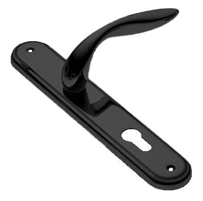 Ручка дверная на планке LEON PL NERO, цвет черный, латунь фото купить в Новокузнецке