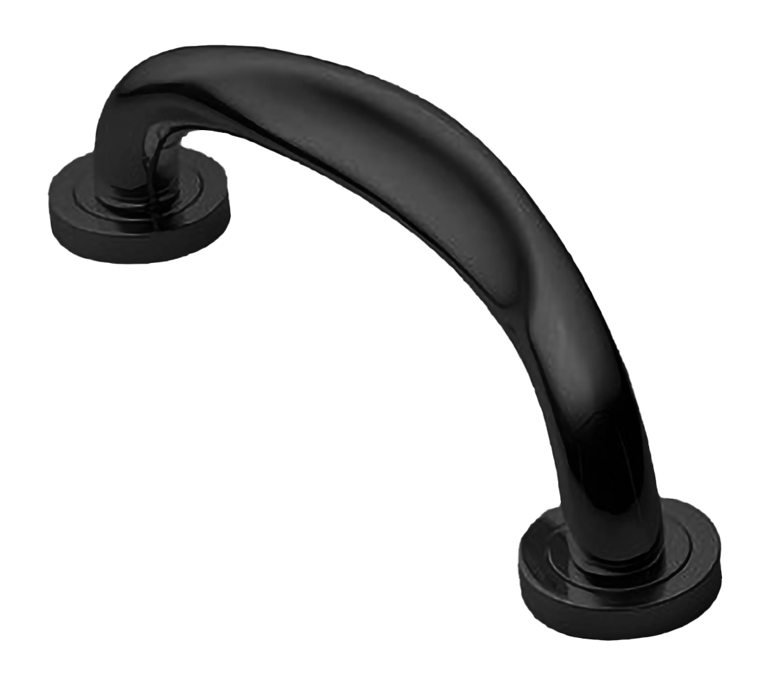 Ручка-скоба дверная RAFT PH NERO на круглой розетке, цвет черный, латунь фото купить в Новокузнецке