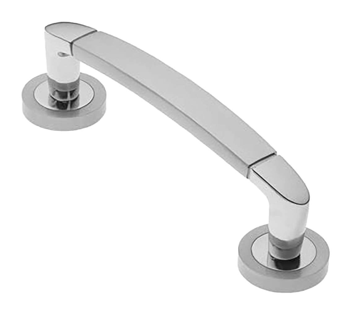 Ручка-скоба дверная SAIL PH CSA/CRO на круглой розетке, цвет матовый хром/хром, латунь фото купить в Новокузнецке