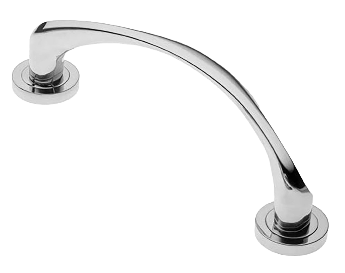 Ручка-скоба дверная COBRA PH CRO на круглой розетке, цвет хром, латунь фото купить в Новокузнецке