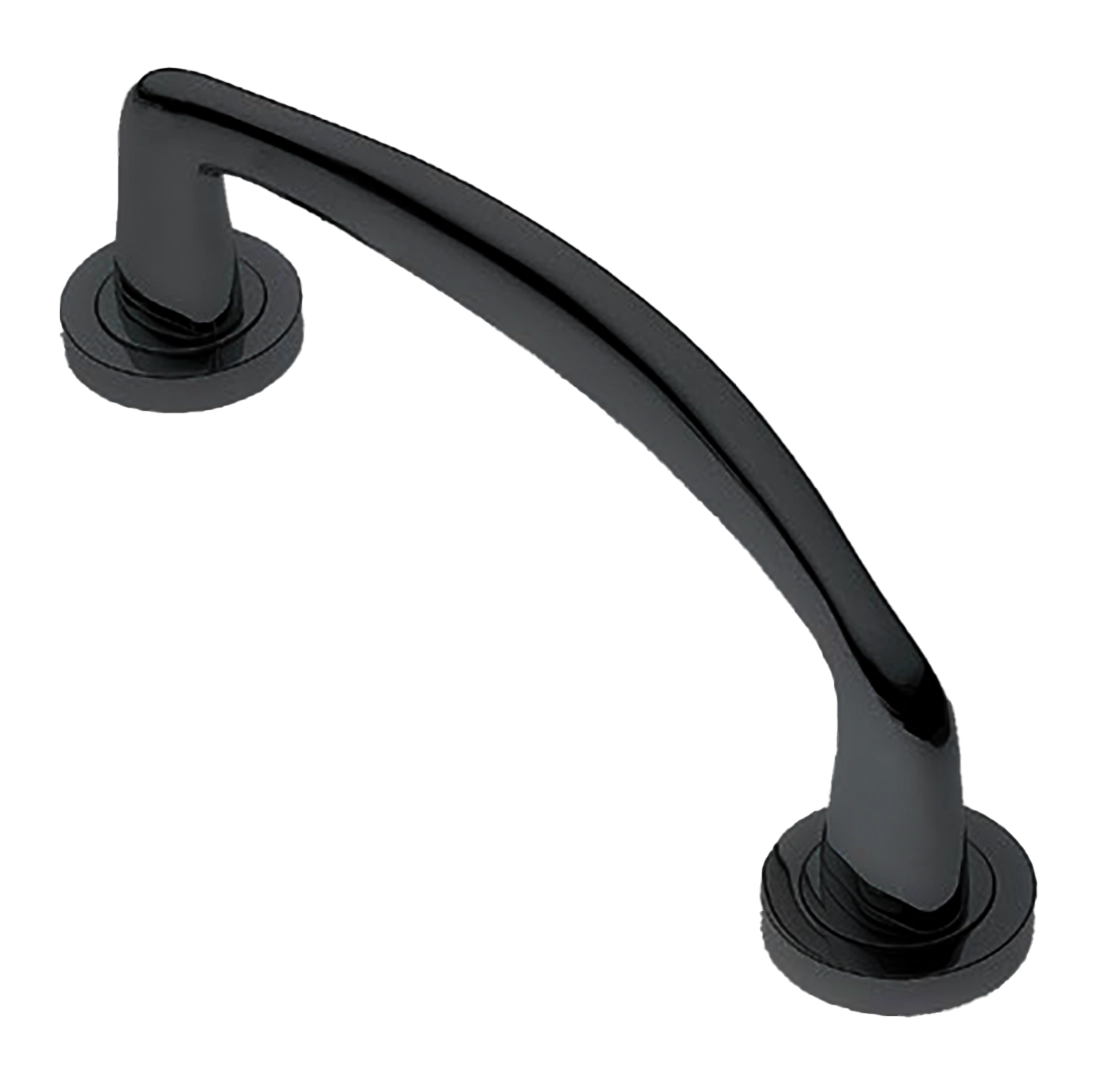 Ручка-скоба дверная COCKATOO PH NERO на круглой розетке, цвет черный, латунь фото купить в Новокузнецке