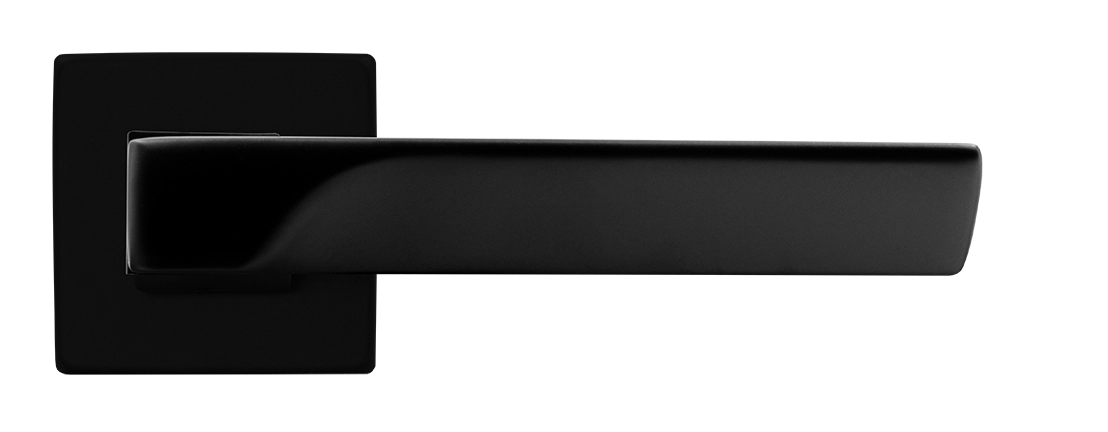 Ручка дверная FIORD S5 NERO-ST на квадратной розетке цвет черный soft-touch, ЦАМ фото купить в Новокузнецке
