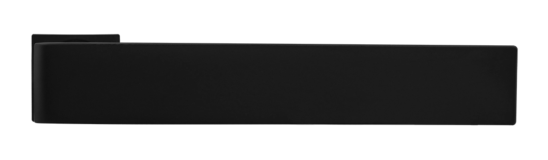 Ручка дверная HORIZONT-SM NERO-ST с невидимой квадратной розеткой, цвет черный soft-touch, ЦАМ фото купить в Новокузнецке