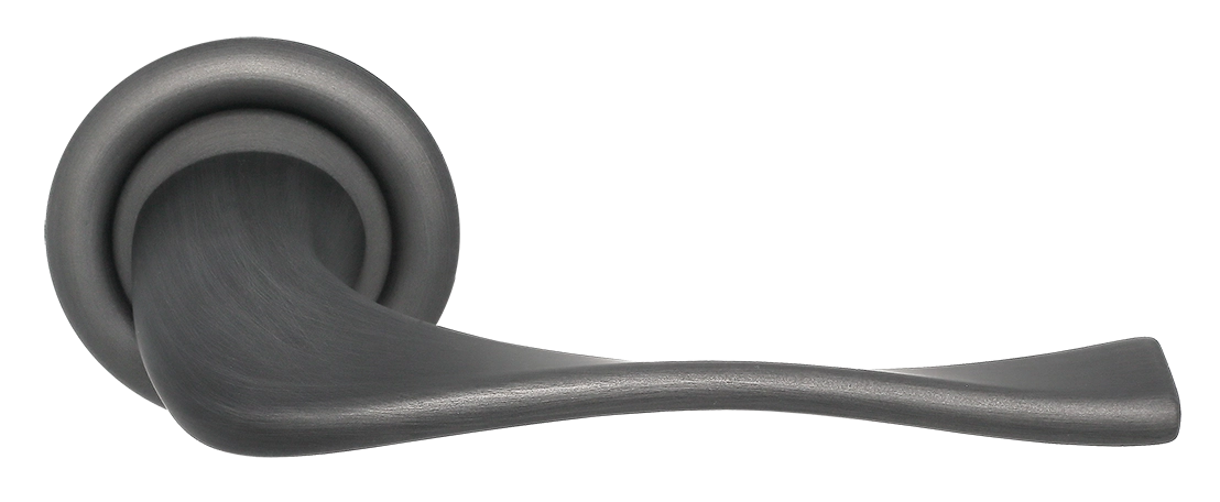 Ручка дверная SKYSCRAPER R7 SST на круглой розетке, цвет Летняя гроза/Summer Storm фото фурнитура Новокузнецк