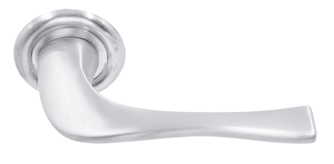 Ручка дверная SKYSCRAPER R7 WF на круглой розетке, цвет Зимняя стужа/Winter Frost фото купить Новокузнецк