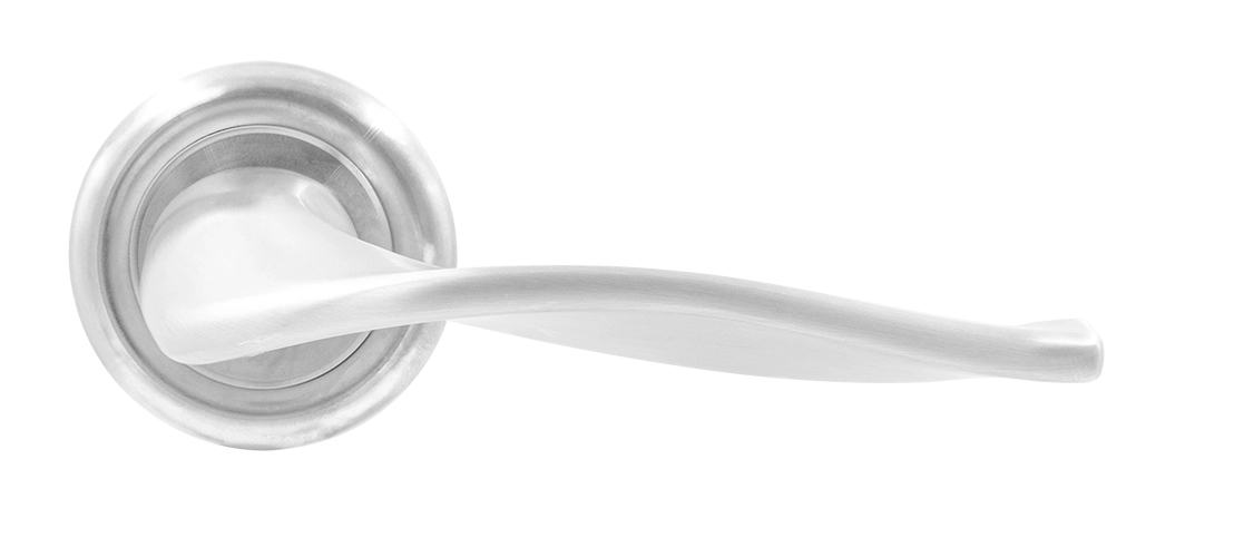 Ручка дверная SKYSCRAPER R7 WF на круглой розетке, цвет Зимняя стужа/Winter Frost фото купить в Новокузнецке