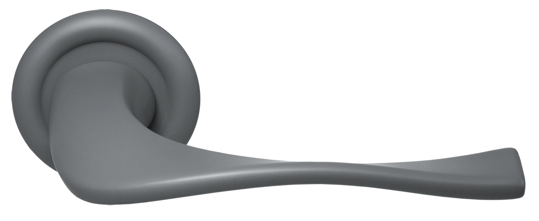 Ручка дверная SKYSCRAPER R7 SSW на круглой розетке, цвет Стокгольмский снегопад/Stockholm Snowfall фото купить Новокузнецк