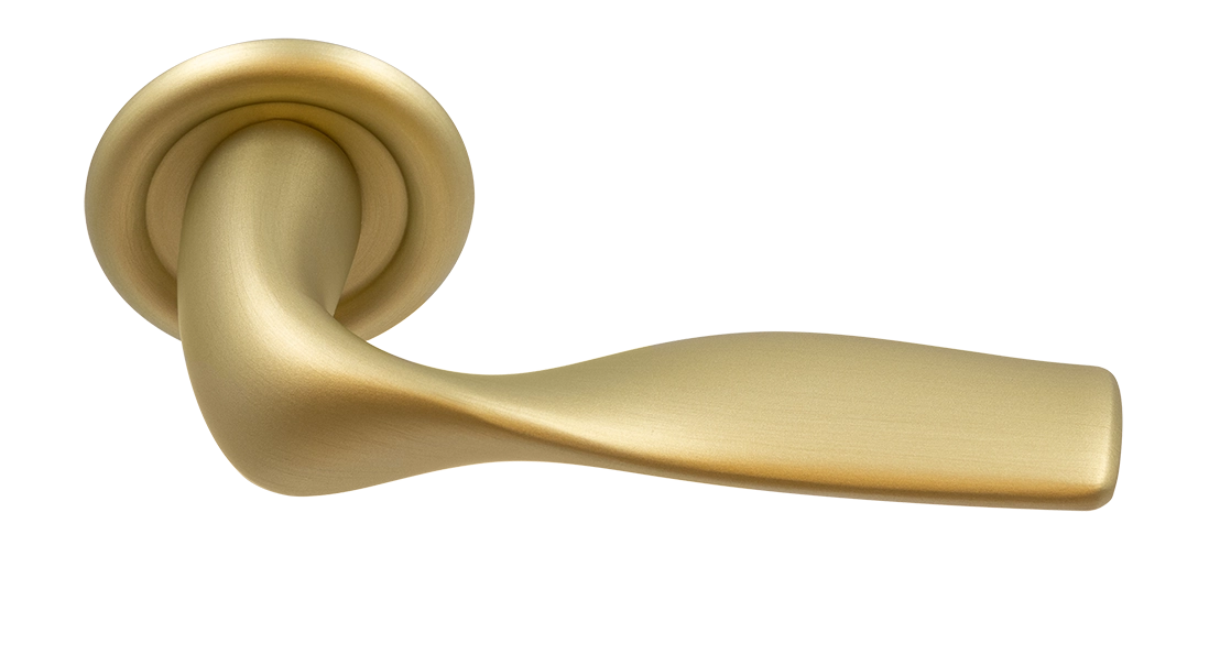 Ручка дверная LVB R7 AH на круглой розетке, цвет Осенний мёд/Autumn Honey фото купить Новокузнецк