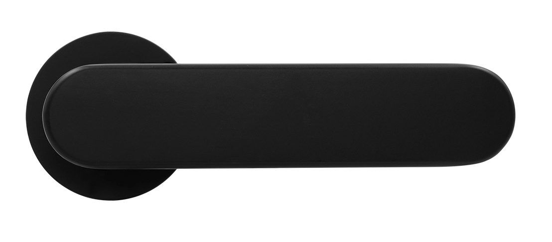 Ручка дверная MH-65-R6 R6 SEMPIONE BL на круглой розетке, цвет черный фото купить в Новокузнецке