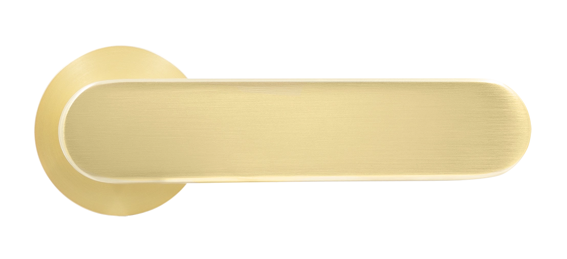 Ручка дверная MH-65-R6 SEMPIONE MSG на круглой розетке, цвет матовое сатинированное золото фото купить в Новокузнецке