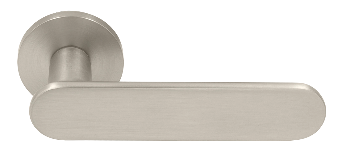 Ручка дверная MH-65-R6 SEMPIONE MSN на круглой розетке, цвет матовый сатинированный никель фото купить Новокузнецк