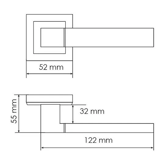 Комплект дверных ручек MH-28 BL-S + защёлка бесшумная 1895P BL + петли врезные универсальные MSN 100X70X2.5-4BB BL (2шт), цвет черный фото купить в Новокузнецке