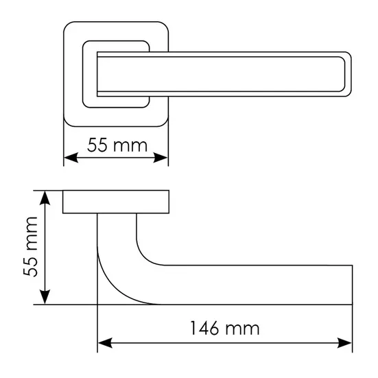 Комплект дверных ручек MH-46 SC/W-S55 + завертка сантехническая MH-WC-S55 SC/CP, цвет хром фото купить в Новокузнецке