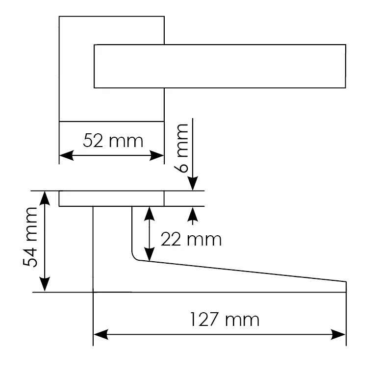 Комплект дверных ручек MH-54-S6 BL с заверткой MH-WC-S6 BL + замок M1895 BL, цвет черный фотомореллиНовокузнецк