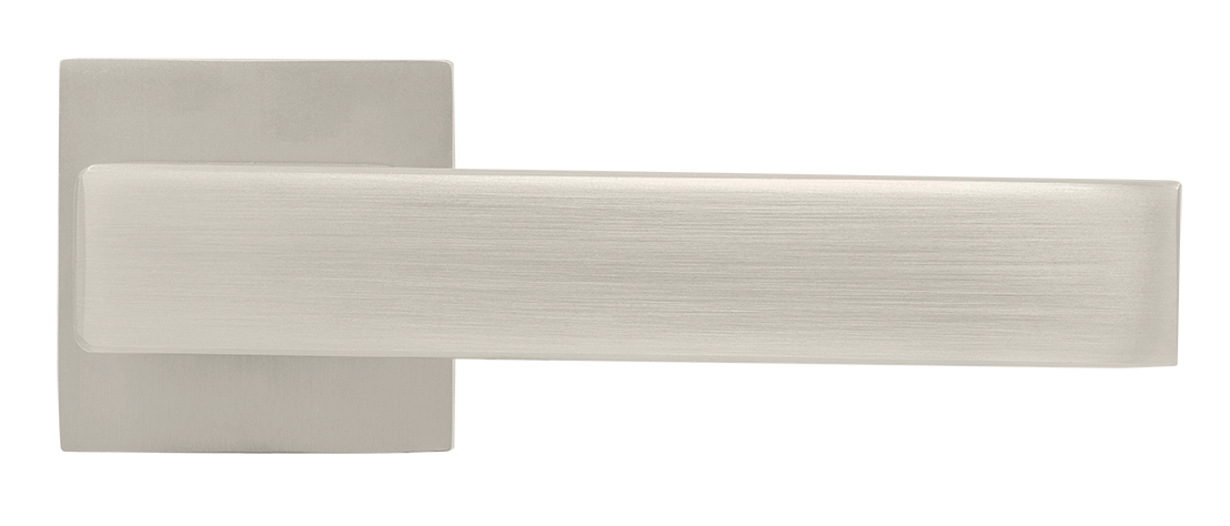 Ручка дверная LOT MH-56-S6 MSN раздельная на квадратной розетке 6 мм, цвет матовый сатинированный никель, ЦАМ фото купить в Новокузнецке