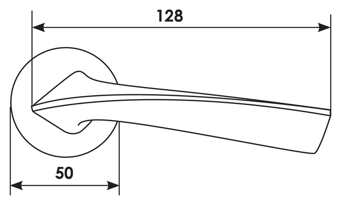 Ручка дверная COMETA R5 NIS раздельная на круглой розетке, цвет - матовый никель, ЦАМ фото купить в Новокузнецке