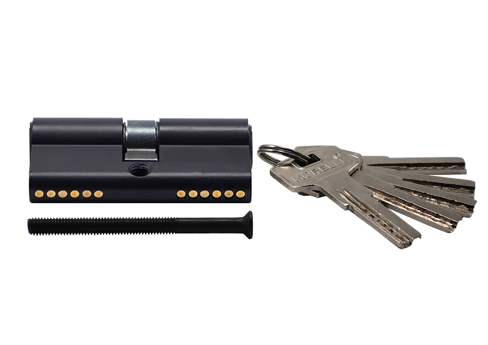 Ключевой цилиндр высокой секретности HS 60C BL (60мм), цвет - черный фото купить в Новокузнецке