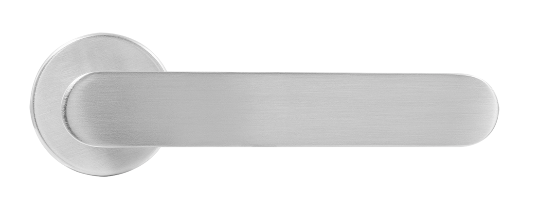 Ручка дверная LE BOAT R5 CSA раздельная на круглой розетке, цвет матовое матовый хром, латунь фото купить в Новокузнецке