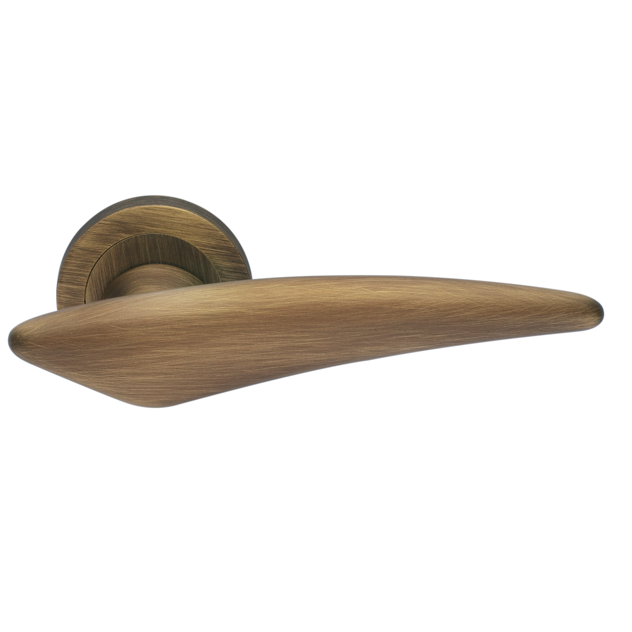 Ручка дверная BOLID R2 BGO раздельная на круглой розетке, цвет матовая бронза, латунь фото купить Новокузнецк