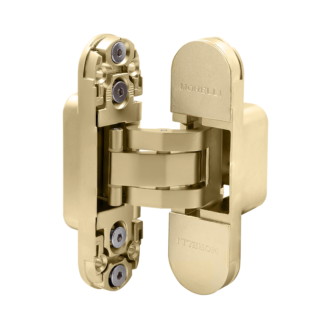 Петля скрытая HH-24 MSG врезная с 3D-регулировкой вес полотна до 40 кг, цвет матовое сатинированное золото фото купить в Новокузнецке