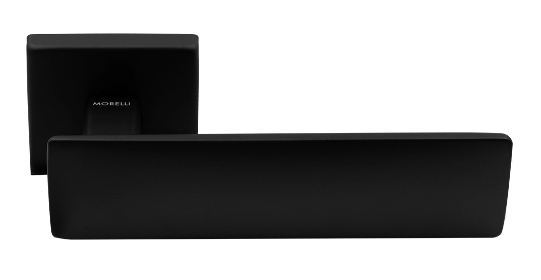 Ручка дверная SPACE S5 NERO-ST на квадратной розетке, цвет черный soft-touch, ЦАМ фото купить Новокузнецк