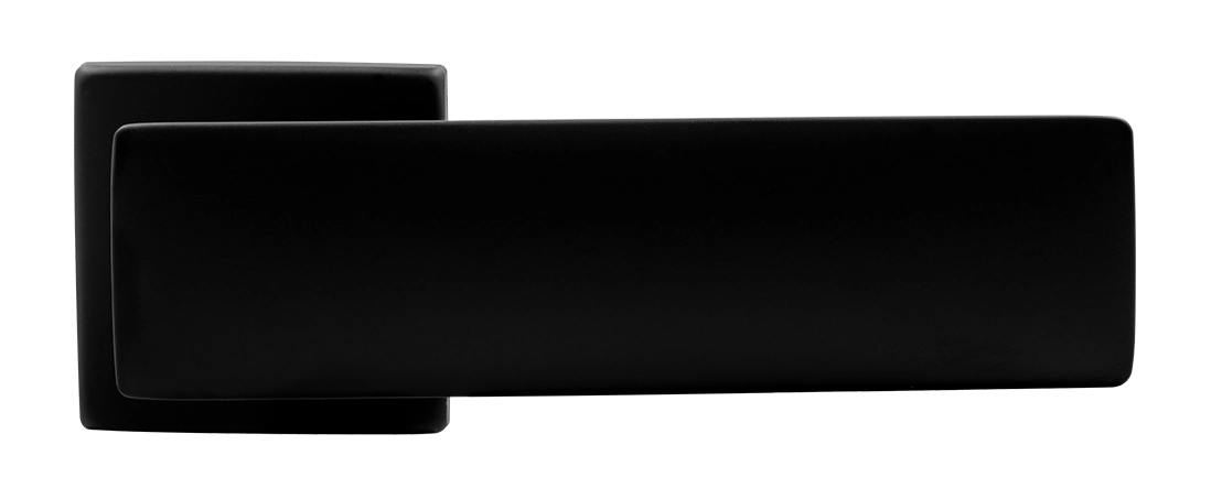 Ручка дверная SPACE S5 NERO-ST на квадратной розетке, цвет черный soft-touch, ЦАМ фото купить в Новокузнецке
