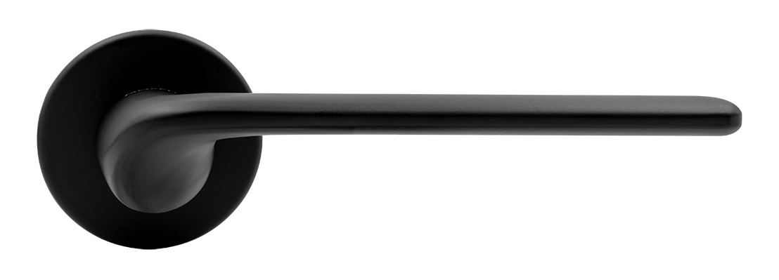 Ручка дверная TOMORROW R5 NERO-ST на круглой розетке, цвет черный soft-touch, ЦАМ фото купить в Новокузнецке