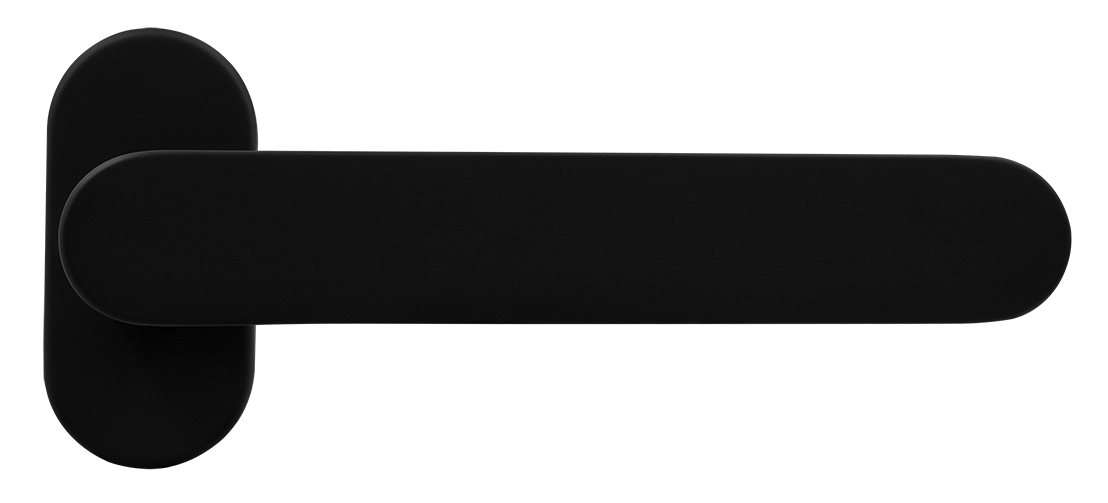 Ручка оконная LE BOAT W1 NERO-ST на прямоугольной розетке, цвет черный soft-touch, латунь фото купить Новокузнецк