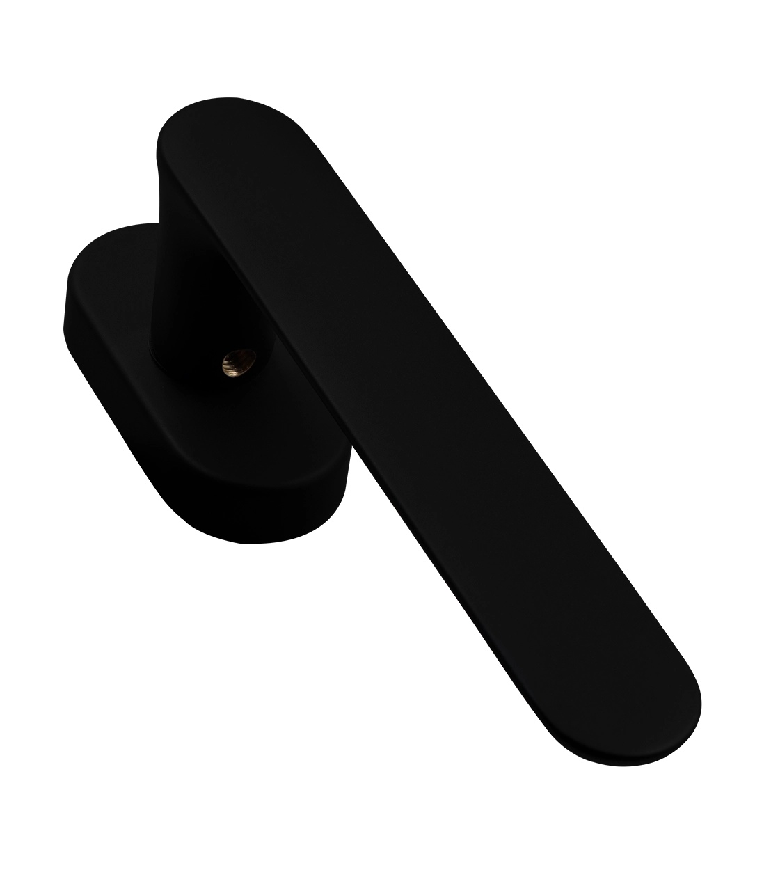 Ручка оконная LE BOAT W1 NERO-ST на прямоугольной розетке, цвет черный soft-touch, латунь фото фурнитура Новокузнецк