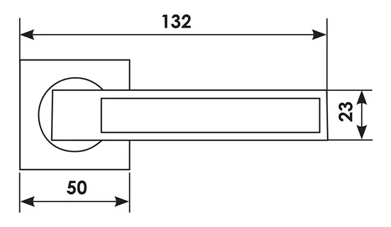 Ручка дверная DOLCE VITA S1 CRO раздельная на квадратной розетке, цвет - хром, латунь фото фурнитура Новокузнецк