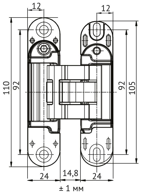Петля скрытая HH-28 B врезная с 3D-регулировкой вес полотна до 40 кг, цвет черный фото купить в Новокузнецке