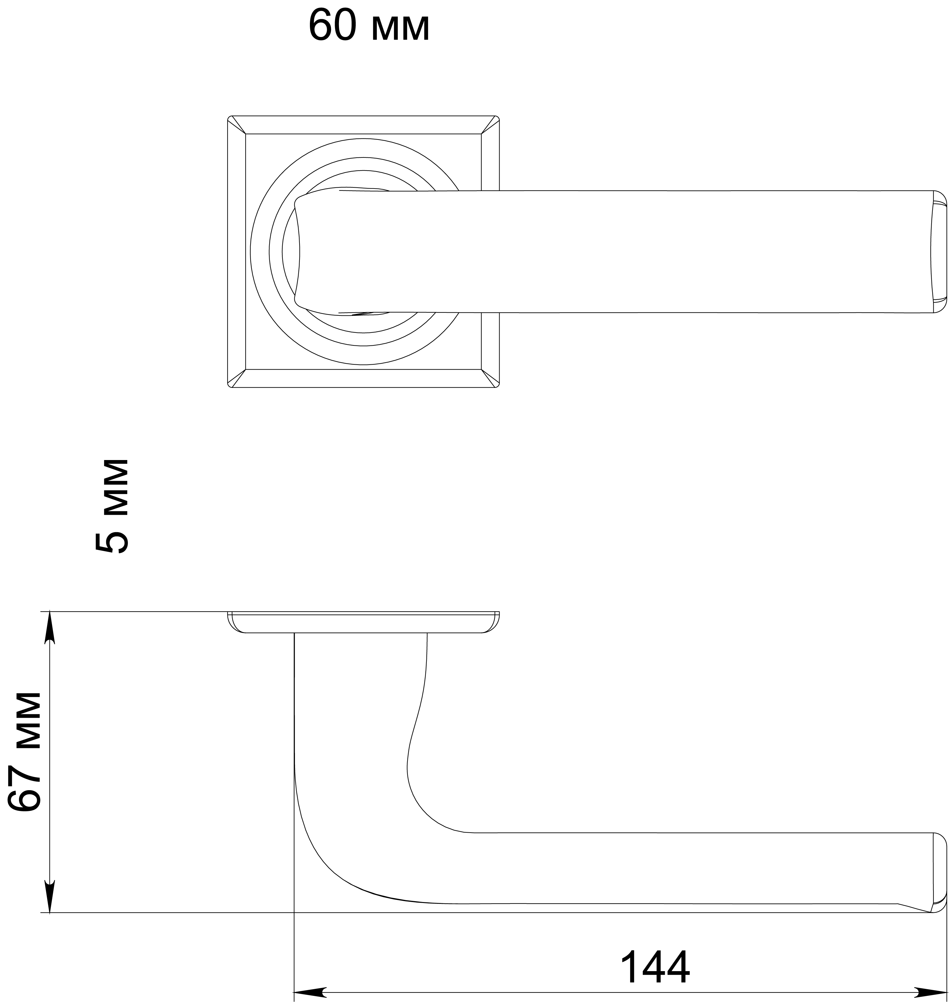 Ручка дверная THE BUS STATION S7 WF на квадратной розетке, цвет Зимняя стужа/Winter Frost фото фурнитура Новокузнецк