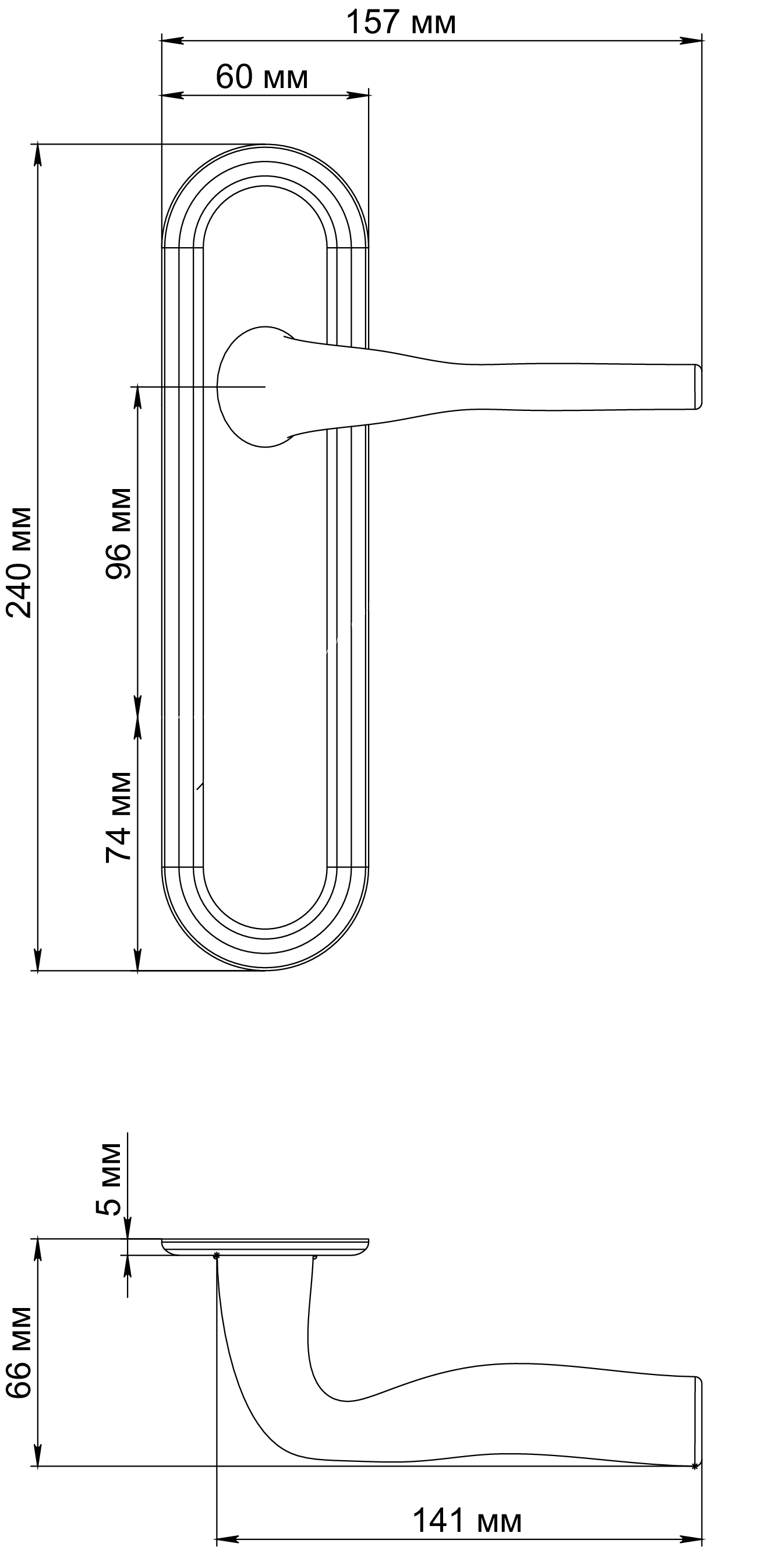 Ручка дверная LVB PLR AH на планке, цвет Осенний мёд/Autumn Honey фото фурнитура Новокузнецк