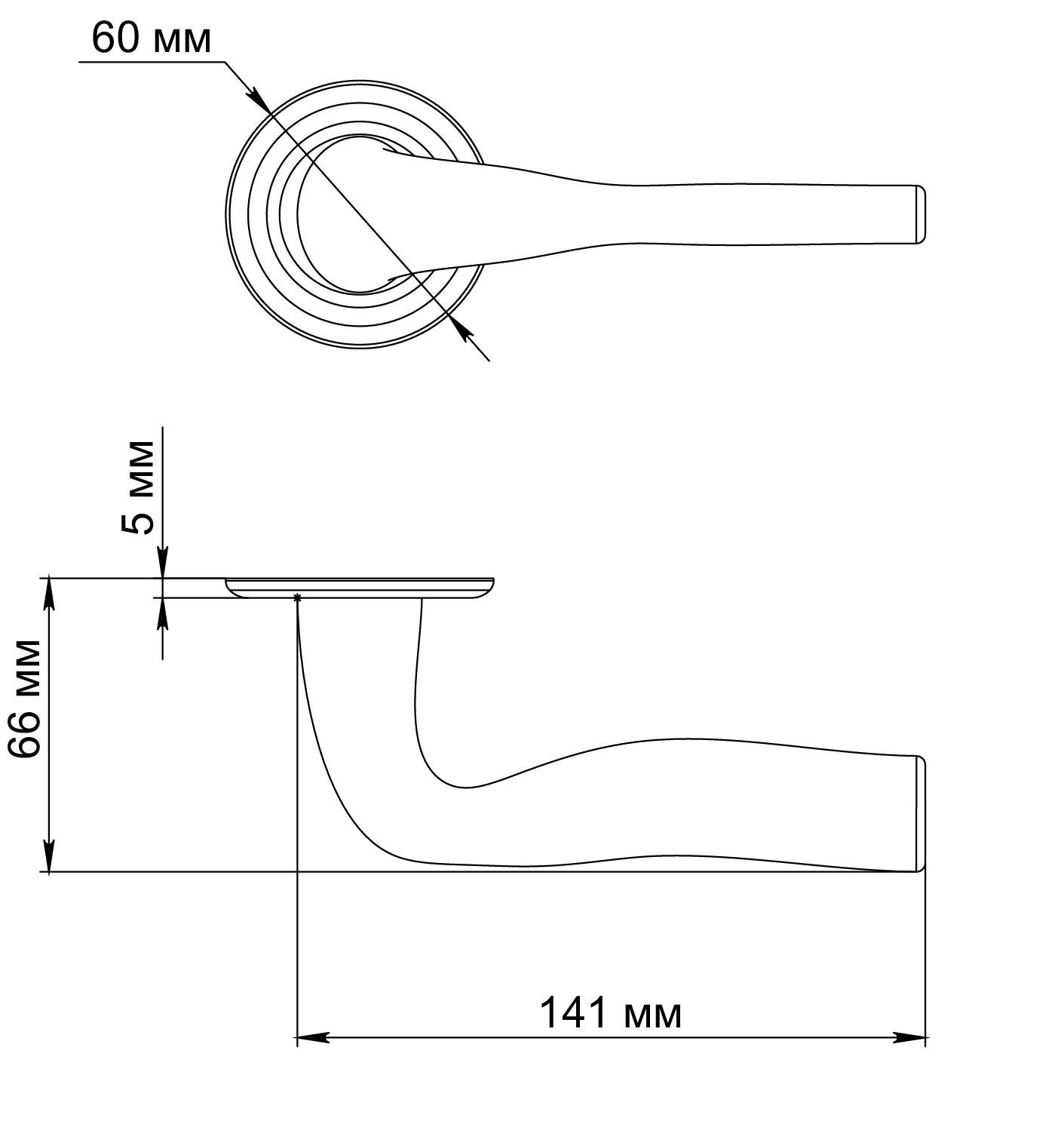 Ручка дверная LVB R7 WF на круглой розетке, цвет Зимняя стужа/Winter Frost фото фурнитура Новокузнецк