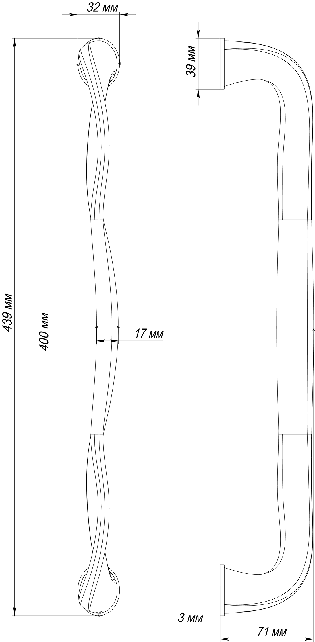 Ручка-скоба SKYSCRAPER PH SST, цвет Летняя гроза/Summer Storm фото купить в Новокузнецке