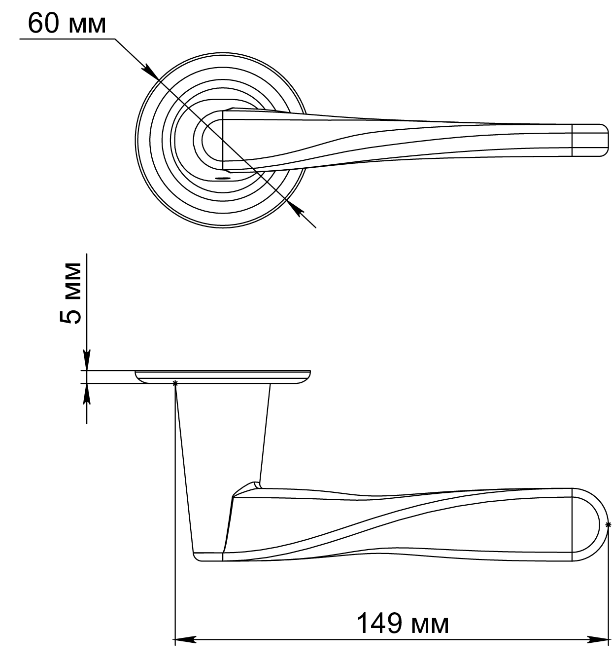 Ручка дверная THE OLYMPICS R7 SST на круглой розетке, цвет Летняя гроза/Summer Storm фото фурнитура Новокузнецк