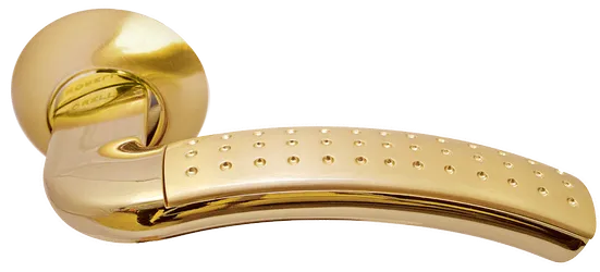 ПАЛАЦЦО, ручка дверная MH-02P SG/GP, цвет мат.золото/золото,с перфорацией фото купить Новокузнецк