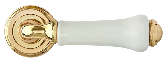 UMBERTO, ручка дверная MH-41-CLASSIC PG/W, цвет - золото/белый фото купить в Новокузнецке
