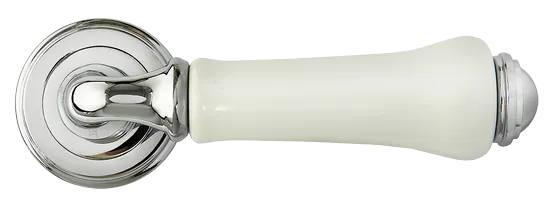 UMBERTO, ручка дверная MH-41-CLASSIC PC/W, цвет- хром/белый фото купить в Новокузнецке